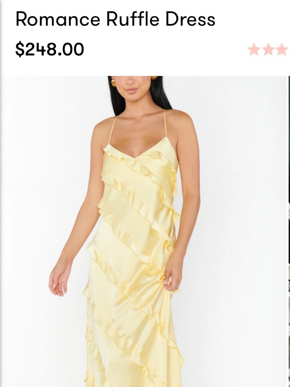 Show Me Your MuMu Yellow Ruffle Slip Dress